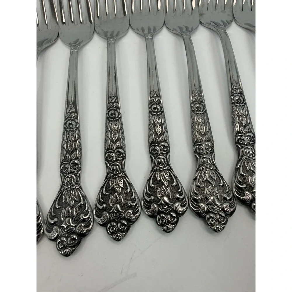 MSI Merchandise Service Versailles Pattern Stainless Steel Salad Forks Set Of 7